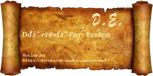 Dörnhöfer Endre névjegykártya